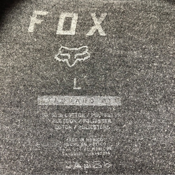 FOX Racing Dark Grey T-Shirt With Fox Head Logo Size Large - Picture 4 of 8